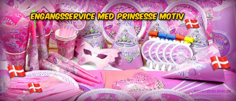 Engangsservice med Prinsesse motiv fra billig børnefødselsdag