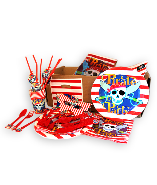 Pirat basis pakken - Basis pakke med alt hvad du behøver til den perfekte pirat fødselsdag: Danmarks bedste og billigste pirat fødselsdags pakke